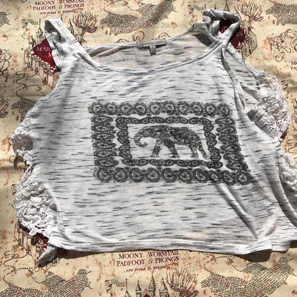 Charlotte Russe Elephant Paisley Crop top Small - Picture 1 of 5